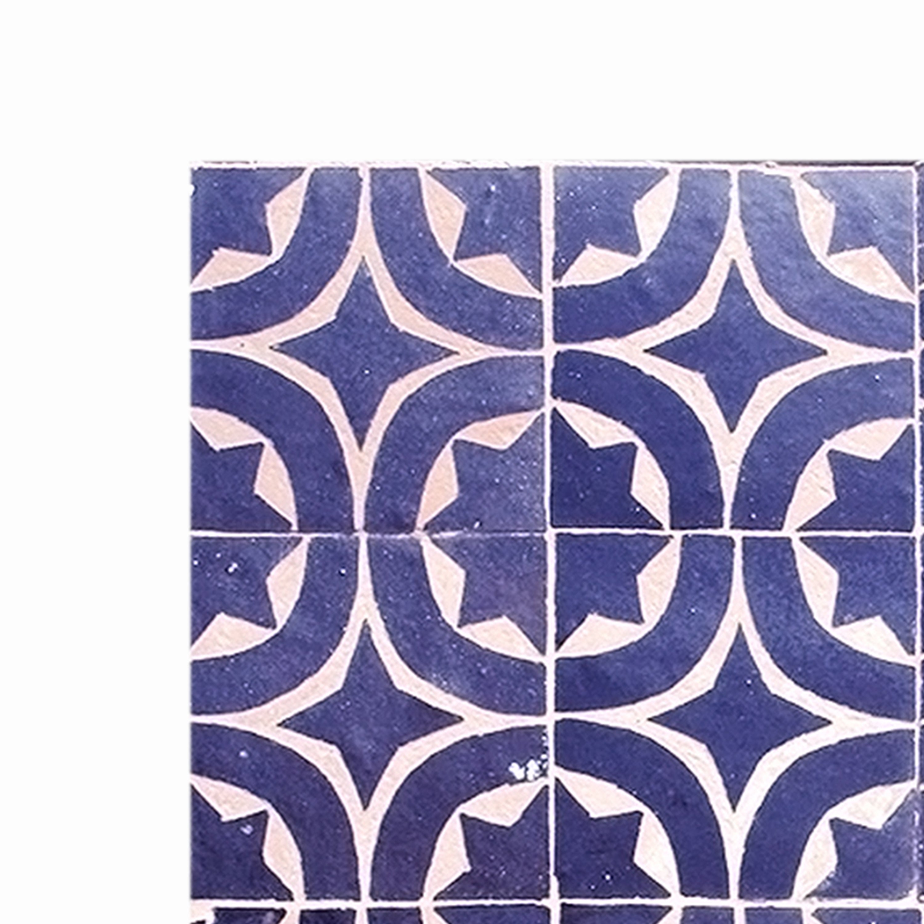 Marrakech Blue Star - Hand-Chiseled Zellige Tile