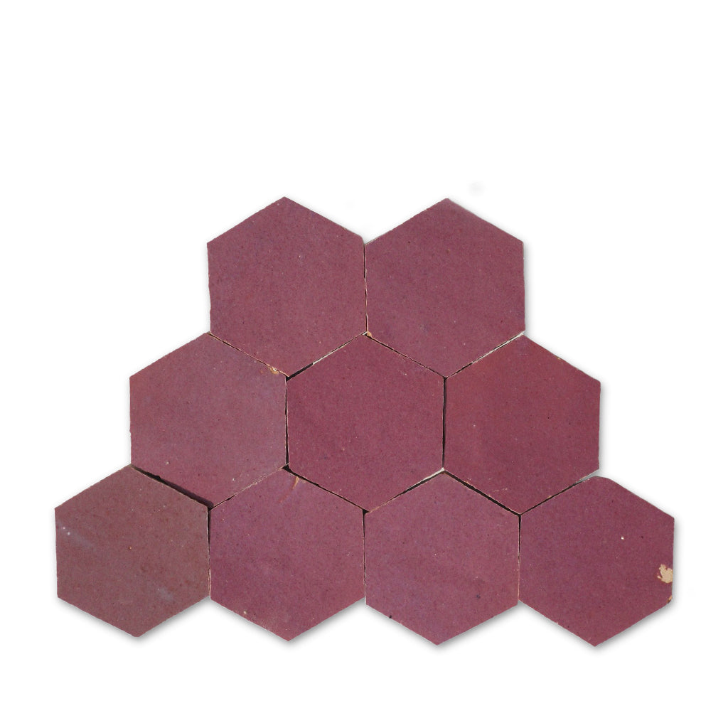Hexagonal tiles arranged in a pattern on a white background